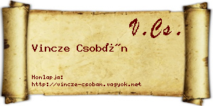 Vincze Csobán névjegykártya