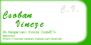 csoban vincze business card
